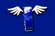 can of blueberry flavored Red Bull Blue Edition